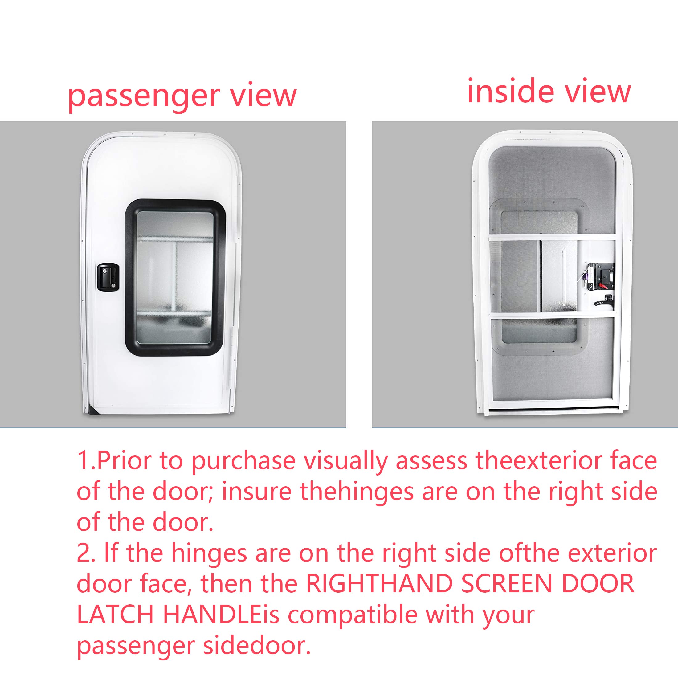 WANGCL RV Screen Door Latch Handle Right Hand for RV Trailer Camper Motor Home Cargo Trailer, Black - Image 2