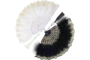 2-Piece Marabou Feather Hand Fans