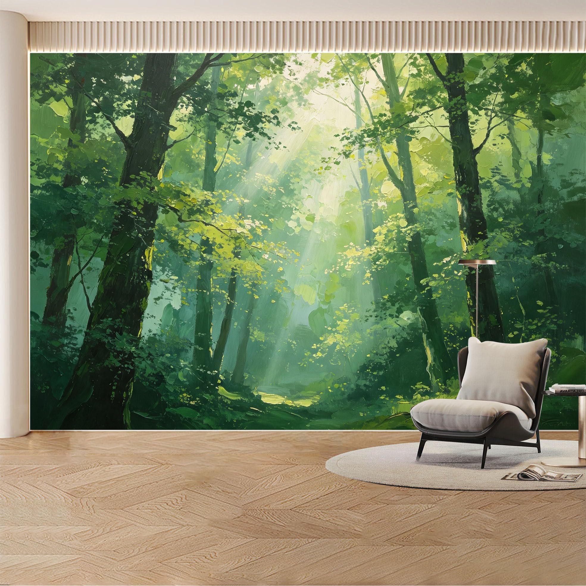 Custom Wall Mural Wallpaper Forest Landscape Nature 3D Effect Wall Decor Misty Tropical Removable SelfAdhesive Large Photo for Living Room， Bedroom， Office