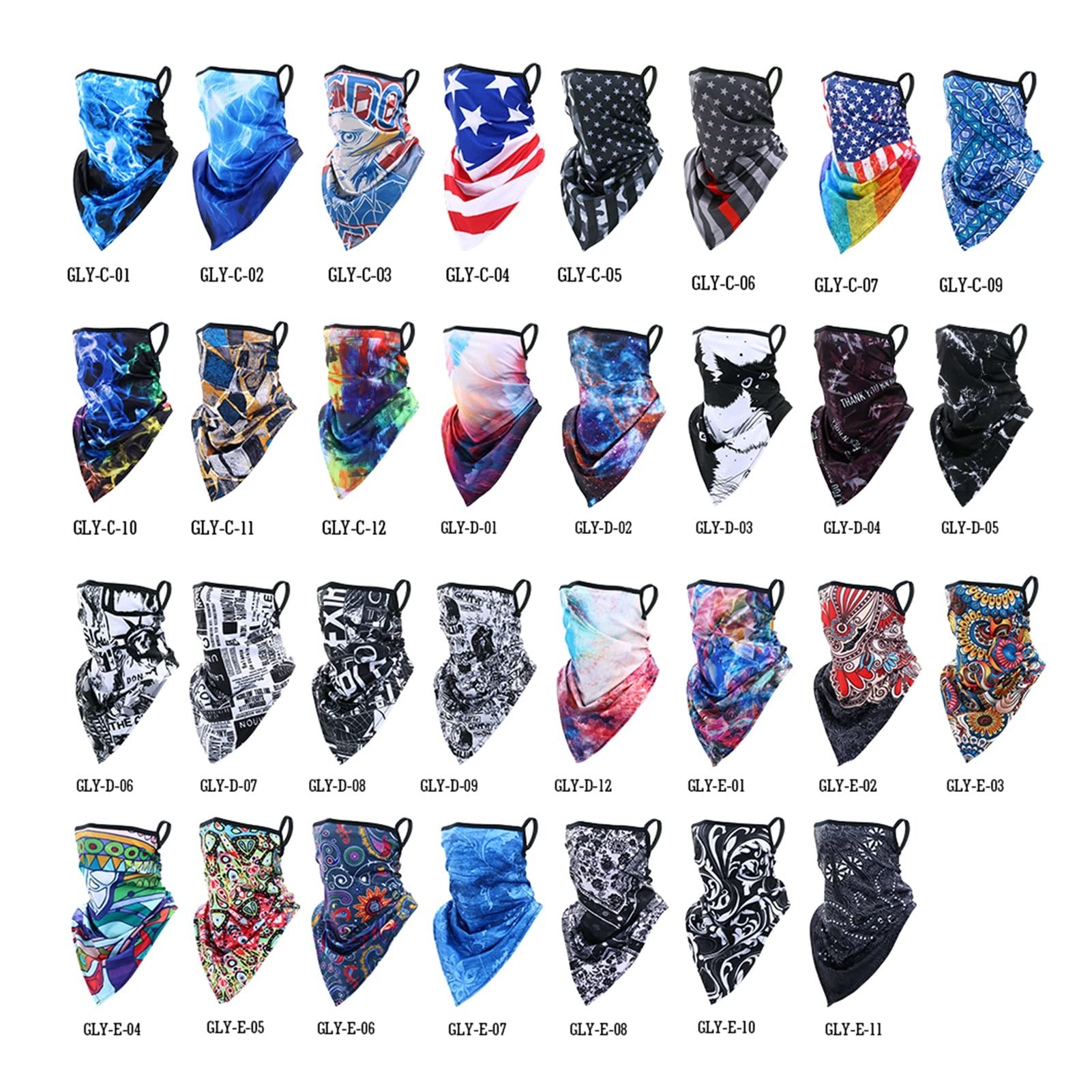 Top Bedruckte Halbmaske Dreieck Schal Gesichtsabdeckung Bandana Running Cycling Neck Gitter Wanderski Sport Coole Earloop Maske Männer Frauen Frauen