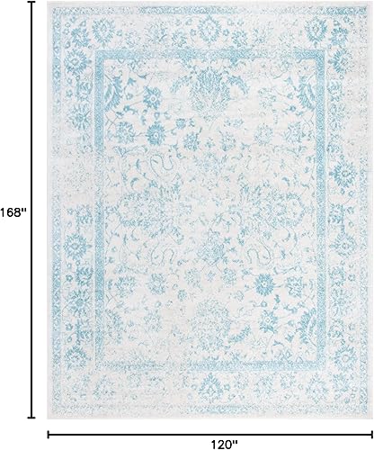 Miniatura 322 de Safavieh colección Adirondack - Alfombra de área, 6 x 9 pies, gris y azul, diseño oriental desgastado, no desprende pelusa, fácil cuidado, ideal