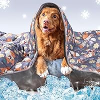 Leekalos Upgraded Dog Cooling Mat - Portable Pet Cooling Pad for Dogs & Cats, Nylon-Cold Tech Summer Relief