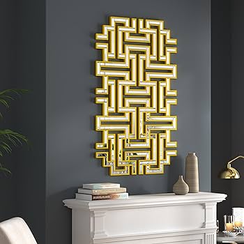 おしゃれ　ゴールド　ミラーオブジェ Amazon.com: KOHROS Large Modern Gold Wall Mirror - 46.5