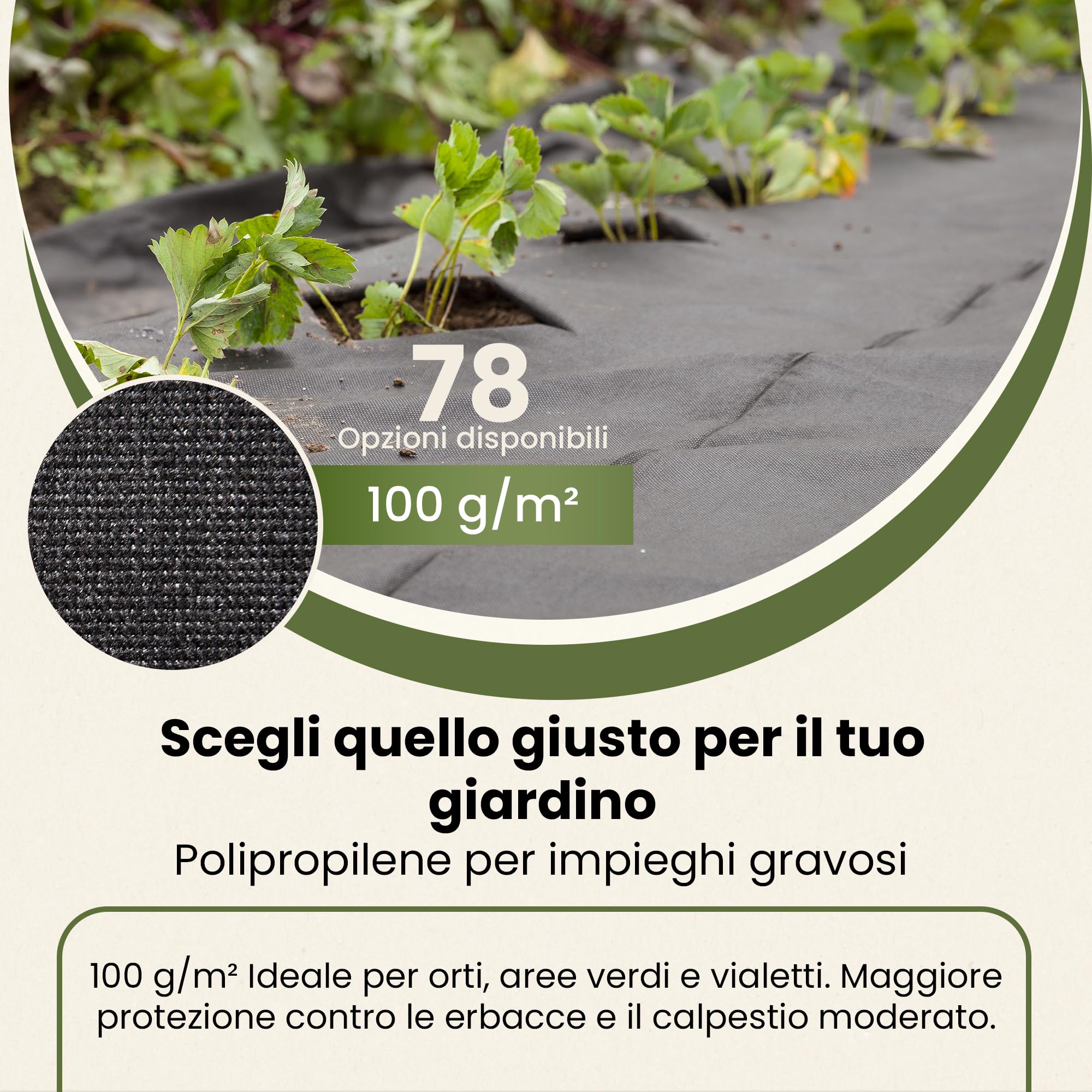 GARDENIX Tessuto Non Tessuto Anti-Erbacce, permeabile all'Acqua, 150 g/m², Resistente ai Raggi UV, 2 x 10 m (20 m²), per aiuole Rialzate, Protezione dalle Erbacce, per Giardino, aiuole