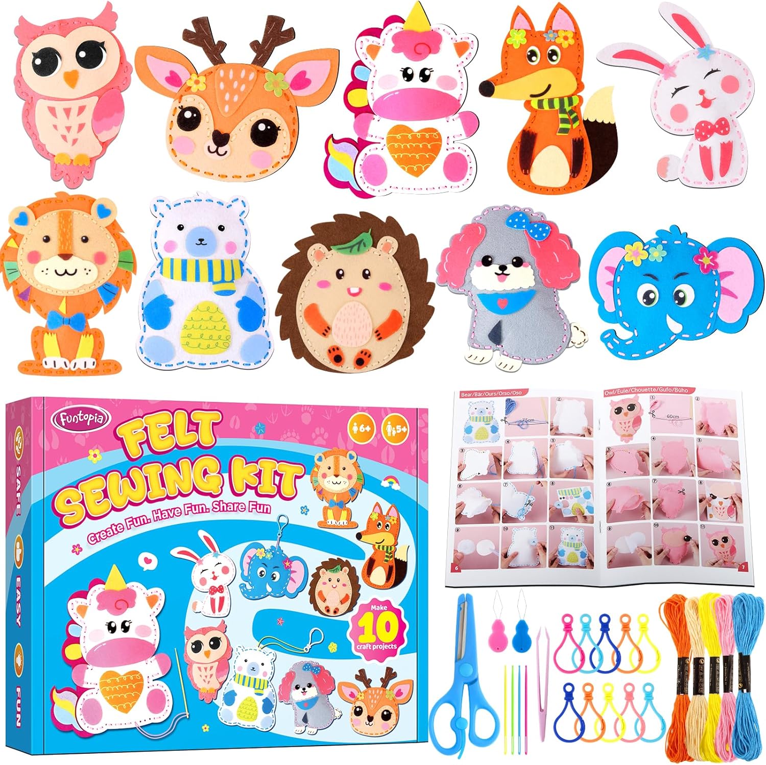 Funtopia Sewing Kit for Kids and Polymer Clay for Kids