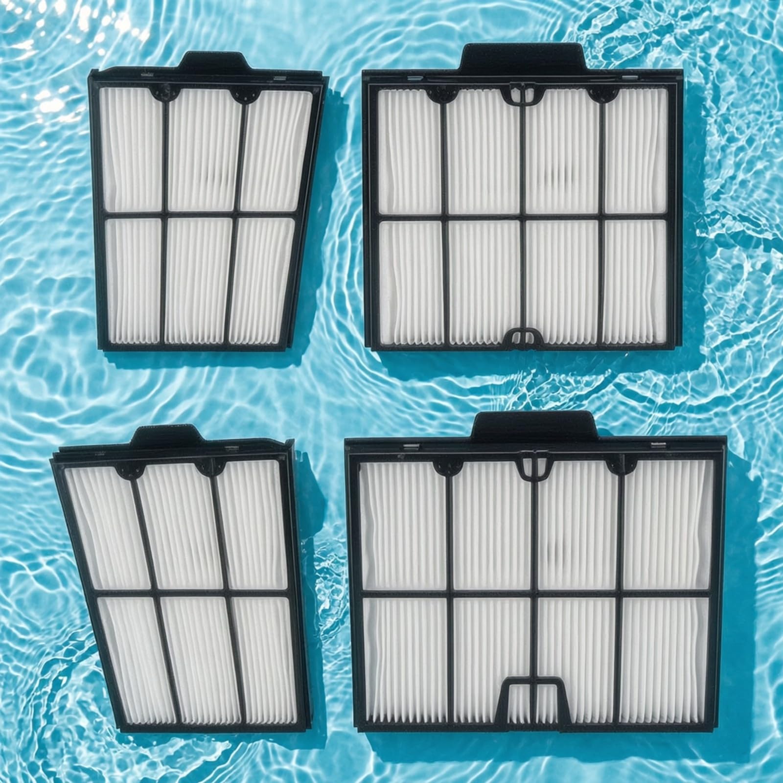 4 Piezas Panel Filtro Compatible con Limpiafondos Alta Eficiencia Filtro Plisado con Asa Integrada Reutilizable