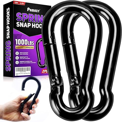 Spring Snap Hooks, Carabiner Clip, Heavy Duty Rope Connector, Quick Link Carabiners Spring Snap Hooks for Indoor & Outdoor, Camping, Climbing,