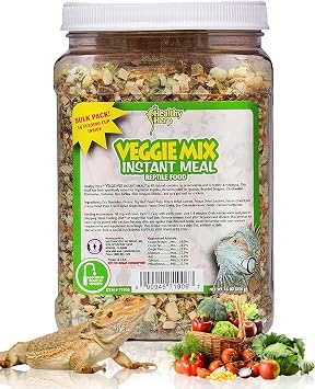 Healthy Herp Veggie Mix Instant Meal for Reptiles - Nutritious Bearded Dragon Accessories, Bearded Dragon Food - Made in USA - Quick Prep, Ideal for Box Turtles, Lizards, Tortoises - 7.5 oz 212g
