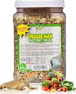 Healthy Herp Veggie Mix Instant Meal for Reptiles - Nutritious Bearded Dragon Accessories, Bearded Dragon Food - Made in USA - Quick Prep, Ideal for Box Turtles, Lizards, Tortoises - 7.5 oz (212g)