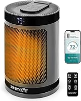 Vista 1 de SereneLife Smart Space Heater – 1500W Indoor Electric Heater with Thermostat, Remote Control, 12-Hour Timer, Wi-Fi Enabled PTC Ceramic Heating for