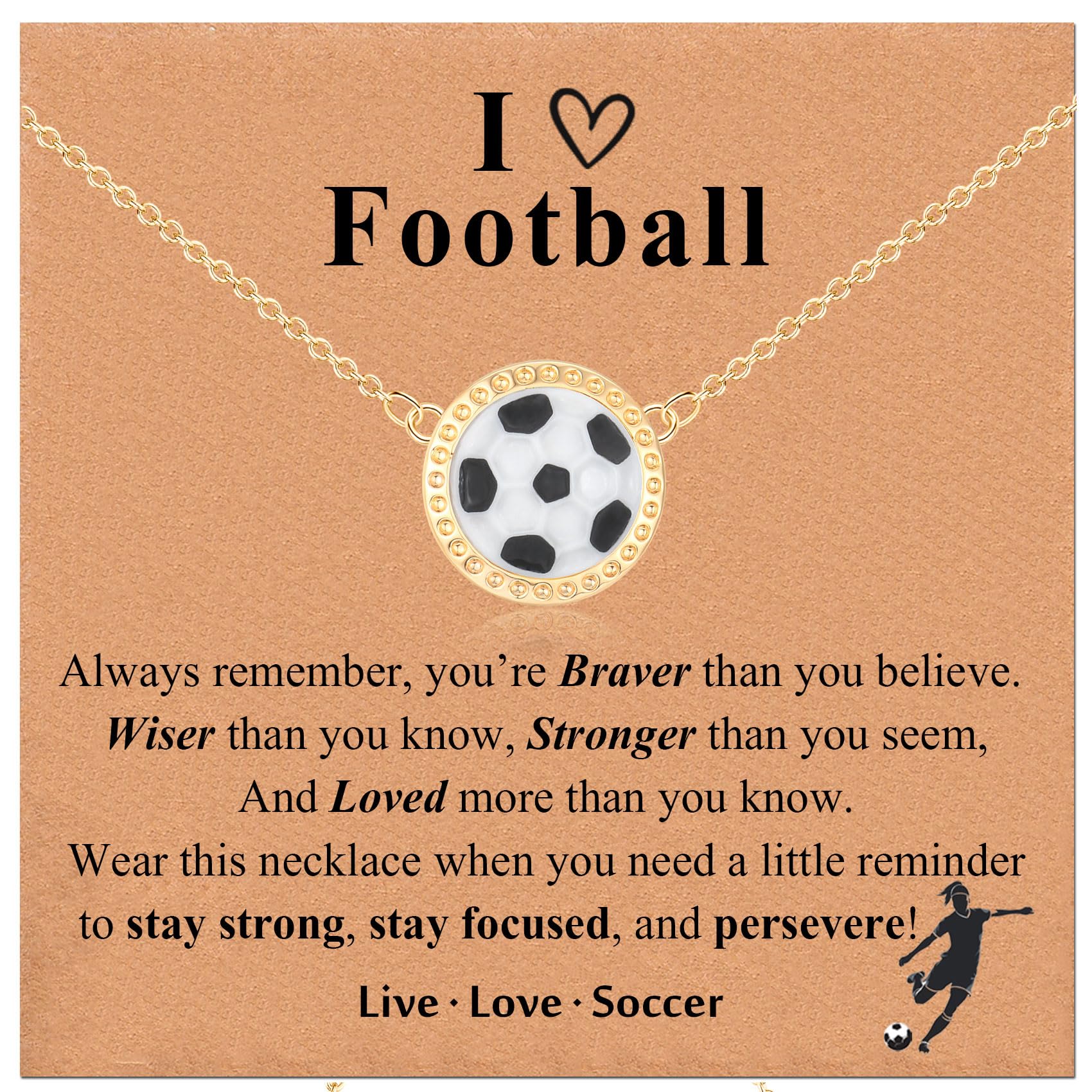 Joyería para jugadoras de fútbol y collar de oro deportivo 6