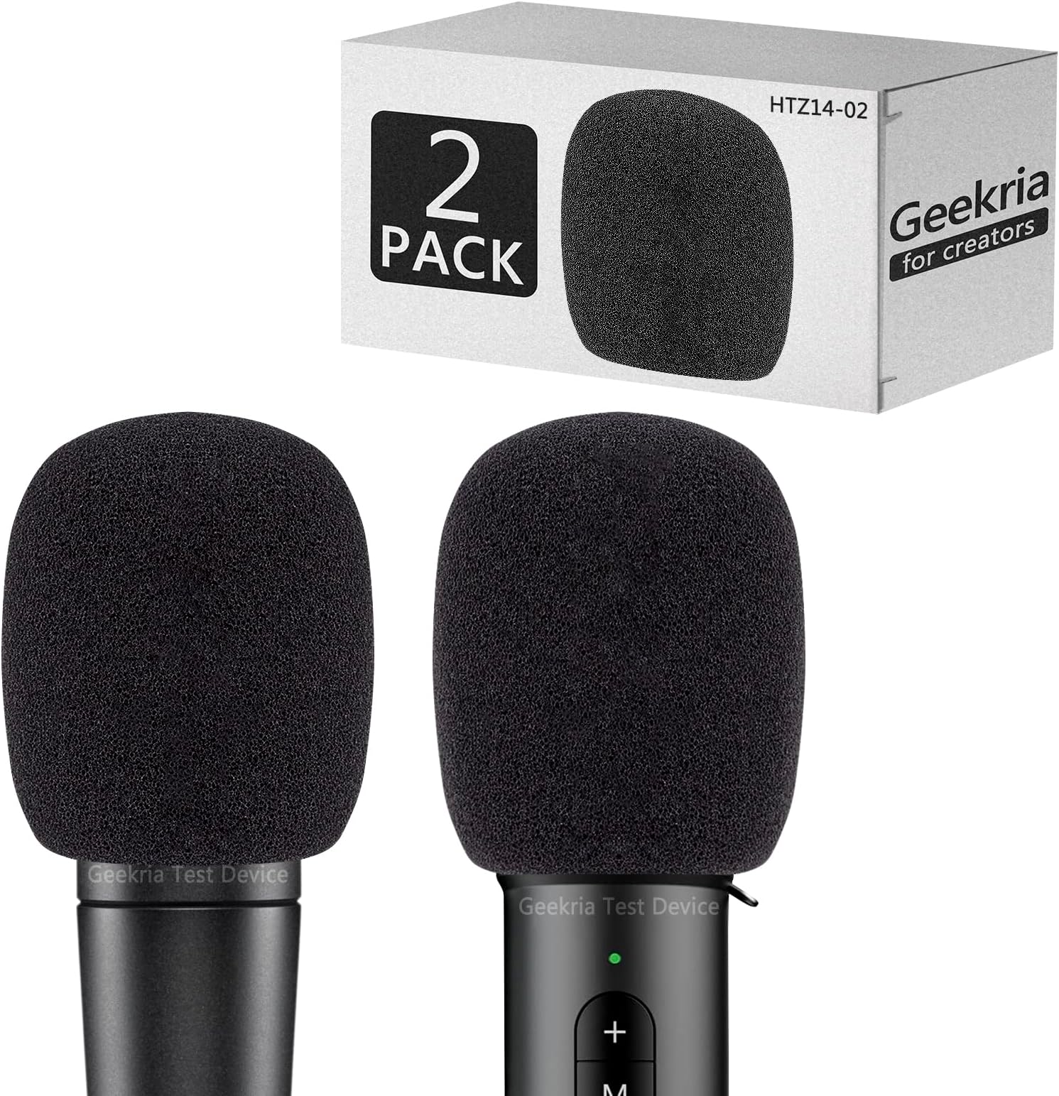 for Creators Foam Windscreen Compatible with Shure SM57-LCE, PGA81-LC Microphone Antipop Windshield, Mic Wind Cover, Sponge Foam Filter (Black / 2 Pack)