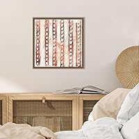 Vista 5 de Amanti Art Framed Canvas Wall Art 16x16 Red Earth Textile IX by June Erica Vess, Framed Wall Art Canvas, Abstract Artwork, Traditional Decor, Small