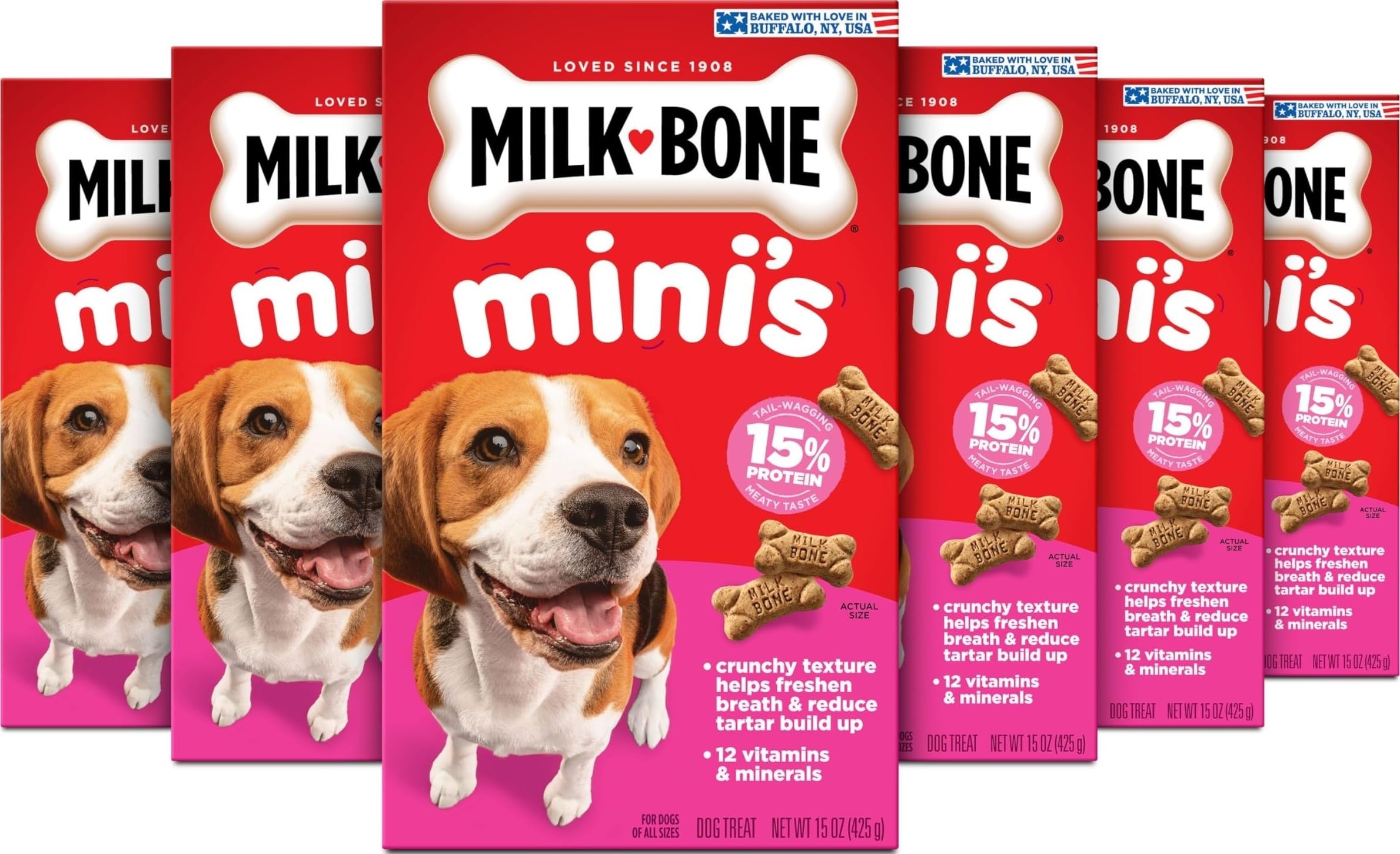 Milk-Bone Miniβs Original Biscuits, Mini Dog Treats, 6 Boxes