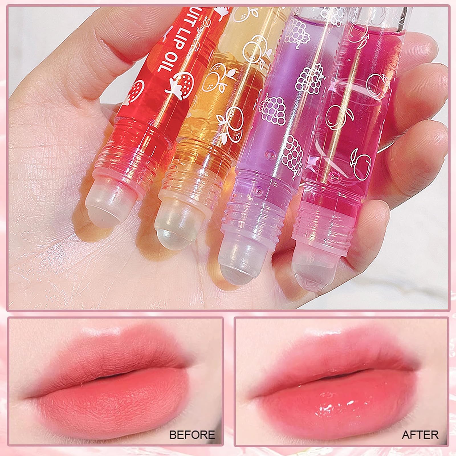 Aceite hidratante para labios, 6 unidades de aceite de brillo labial Plumpimg, bálsamo labial de larga duración, no pegajoso, brillo labial, transparente, incoloro, loción hidratante para labios 8