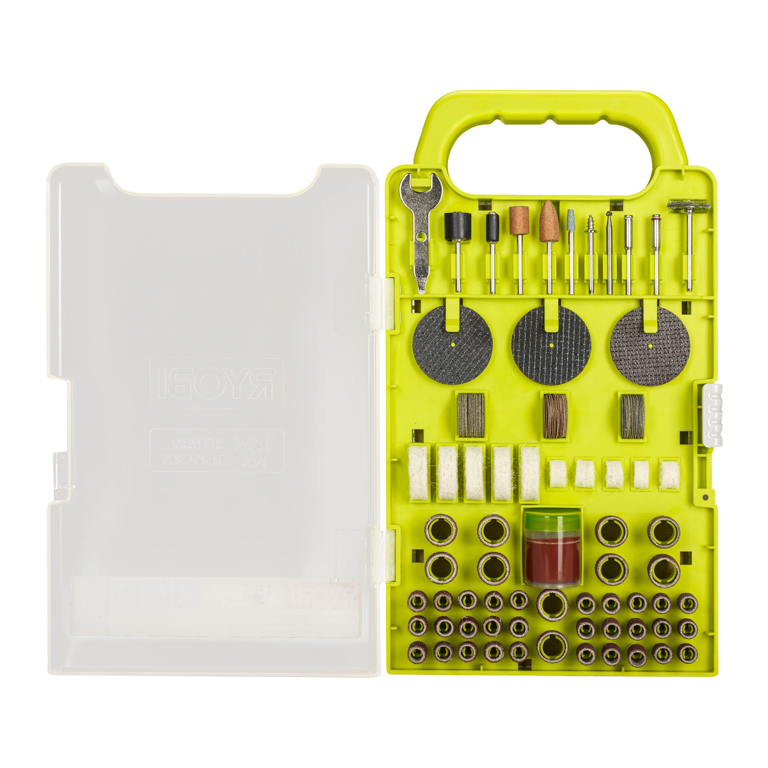 Ryobi Zestaw Akcesoriów RAKRT155 do Miniszlifierek Obrotowych z Uchwytem 1/8″, 155 Elementów