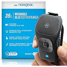noxgear 39g Wearable Bluetooth Speaker, Magnetic Mini Clip-On, Waterproof Up to 15 Hours Playtime | Clip On Bluetooth, Wearable Speaker with Microphone, 100ft Range