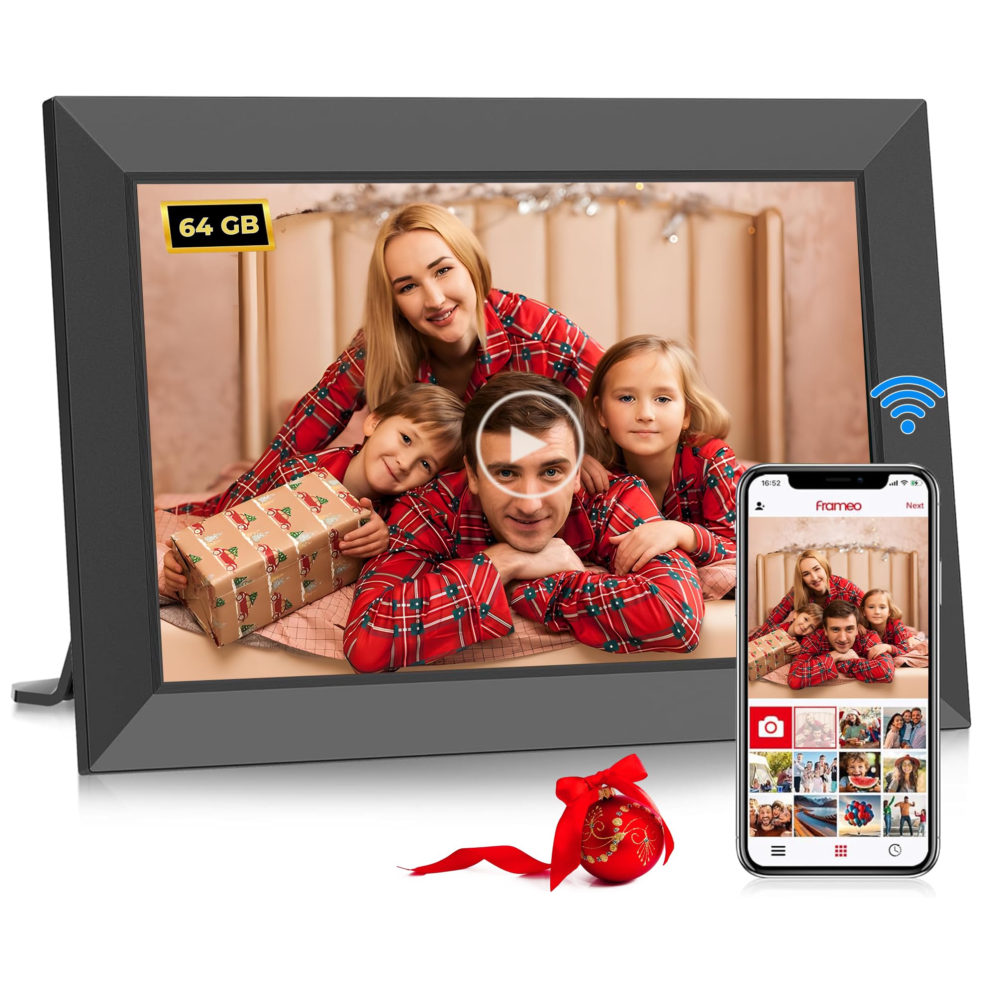 WiFi Digital Photo Frame 10.1 Inch - Built In 32GB Memory, 1280x800 IPS LCD Touchscreen, Auto-Rotate And Audio Function Digital Picture Frame, Quick And Easy Share Moments Via The Frameo App - View #5