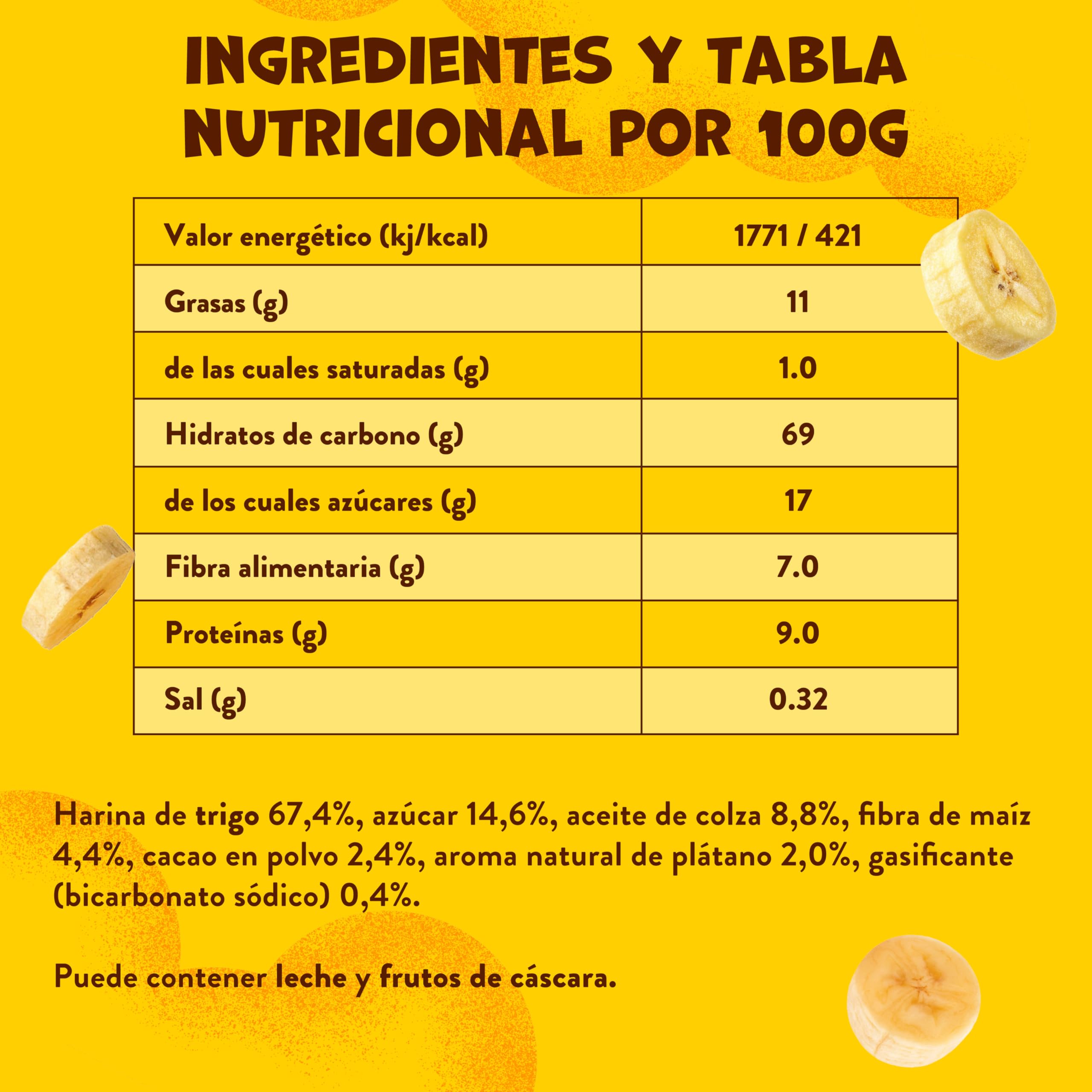 Goodies, Galletas para Niños Sabor Chocolate y Plátano, Biscuits Choco Banana Ricas en Fibra y Sin Aceite de Palma, 3 cajas 4x20g