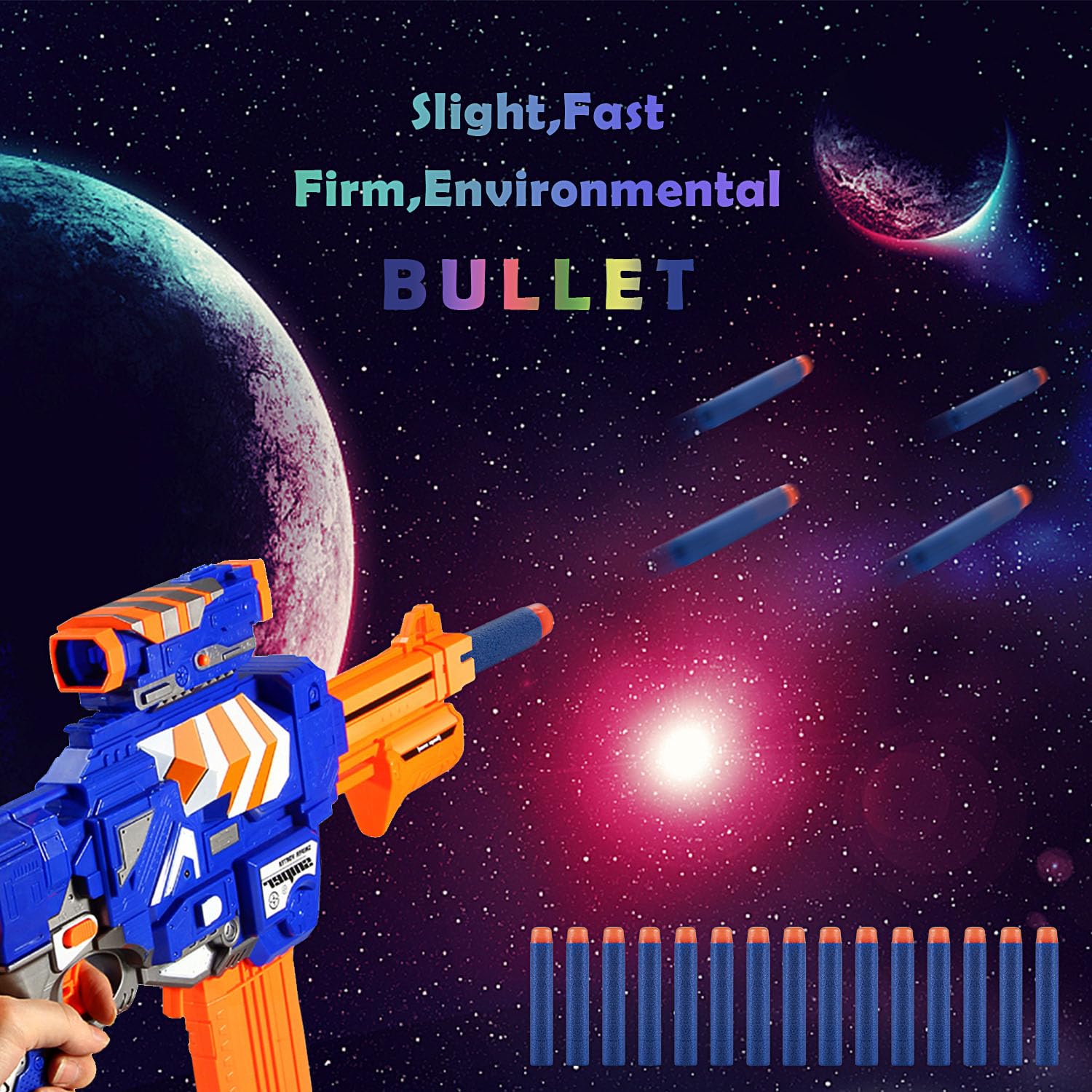 200 Pezzi Dardi Proiettili per Pistola Nerf N Strike Elite Blaster Ricambio Munizioni Ricarica Compatibili Freccette per Series Blasters Giocattolo per Bambini (Blu Bianco)