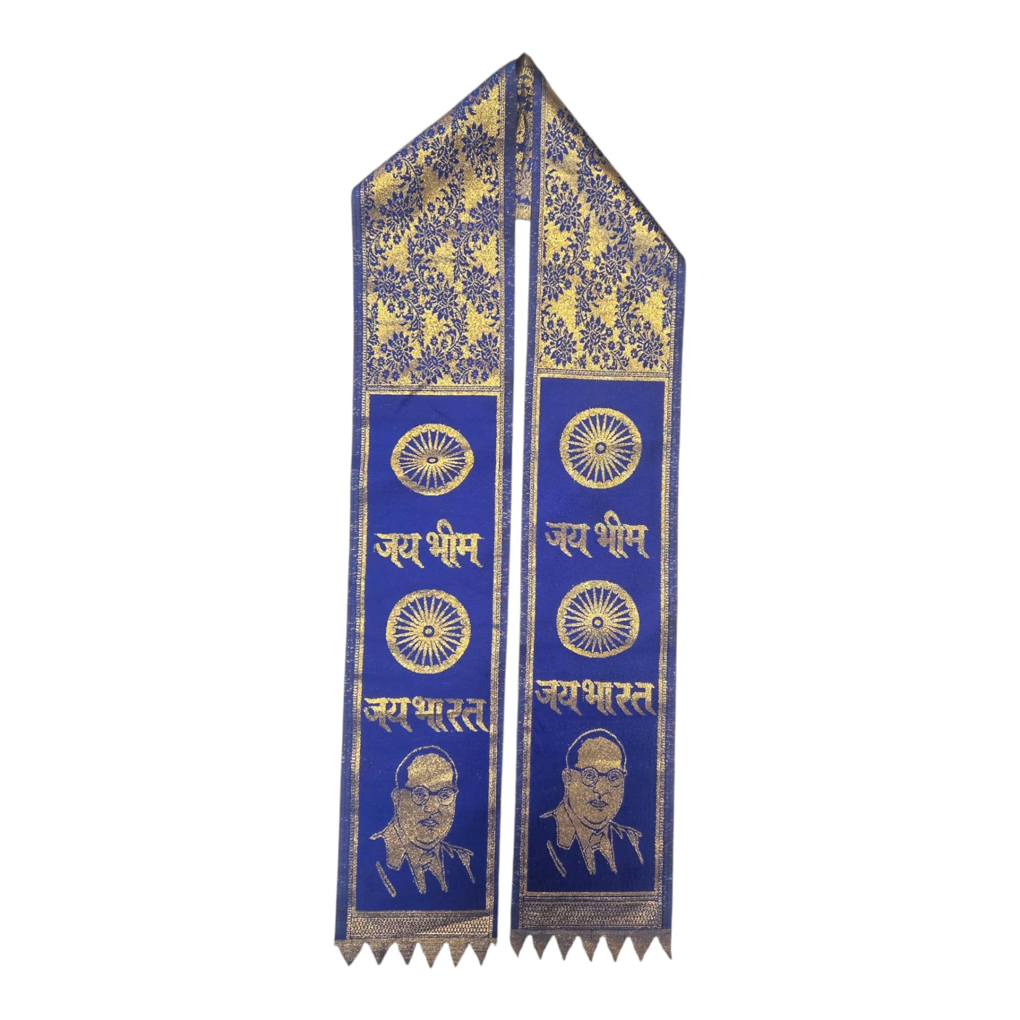 JAI BHIM JAI BHARAT SPECIAL PATKA/PATKE (STOLES/DUPPATA), FOR MEN & WOMEN, IN BLUE COLOR DESIGNING WITH GOLDEN ZARI, SIZE-L-176 CM x W-15 CM, FROM SAMYAK PRAKASHAN (GARV UDYAM)-picture-18
