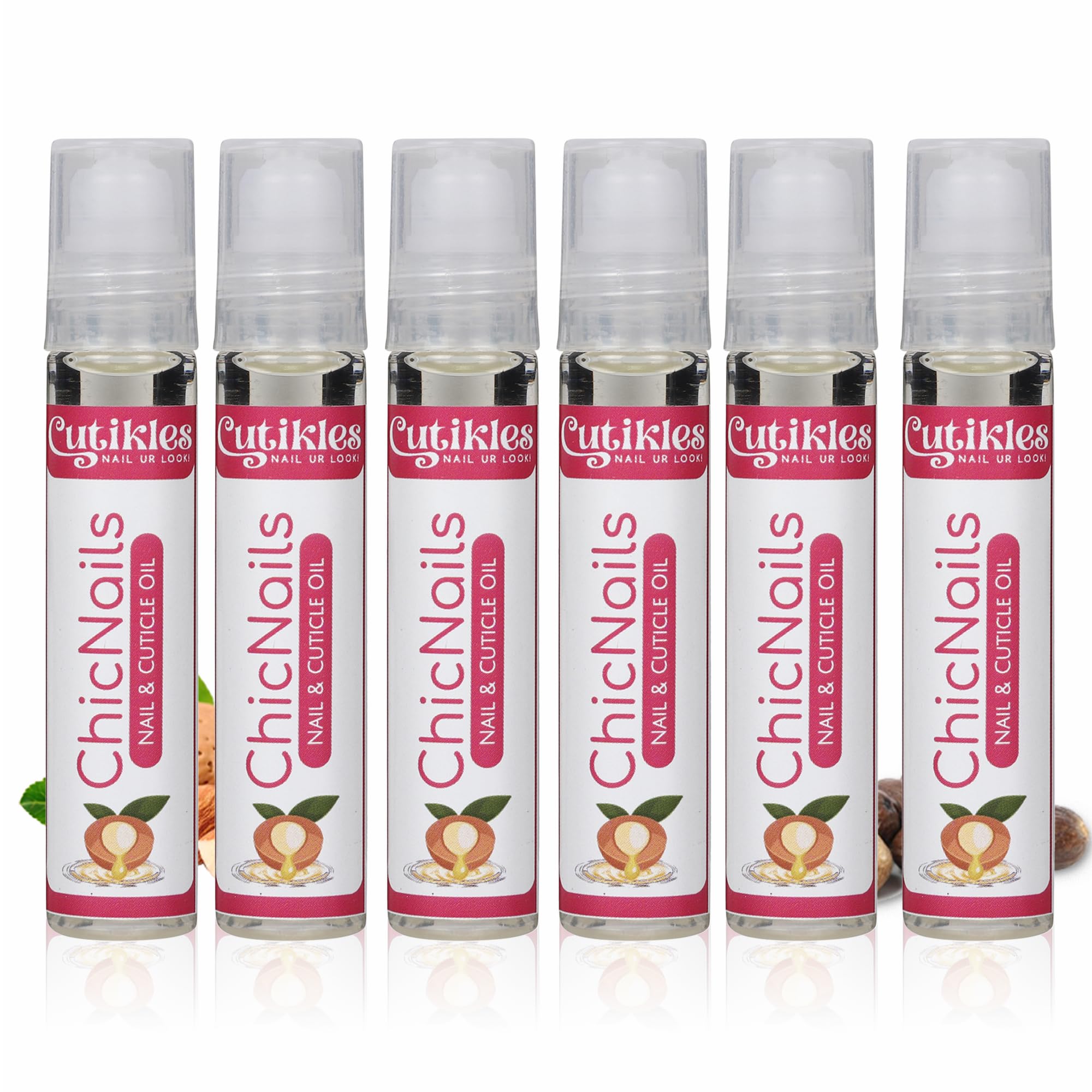 CUTIKLES Cuticle Oil Roll-On. Nourishing & Hydrating Formula for Healthy Nails. Easy-to-Apply Roll-On Bottle, Perfect for Dry Cuticles & Nail Care, Compact & Travel-Friendly - 10ml pack of 6