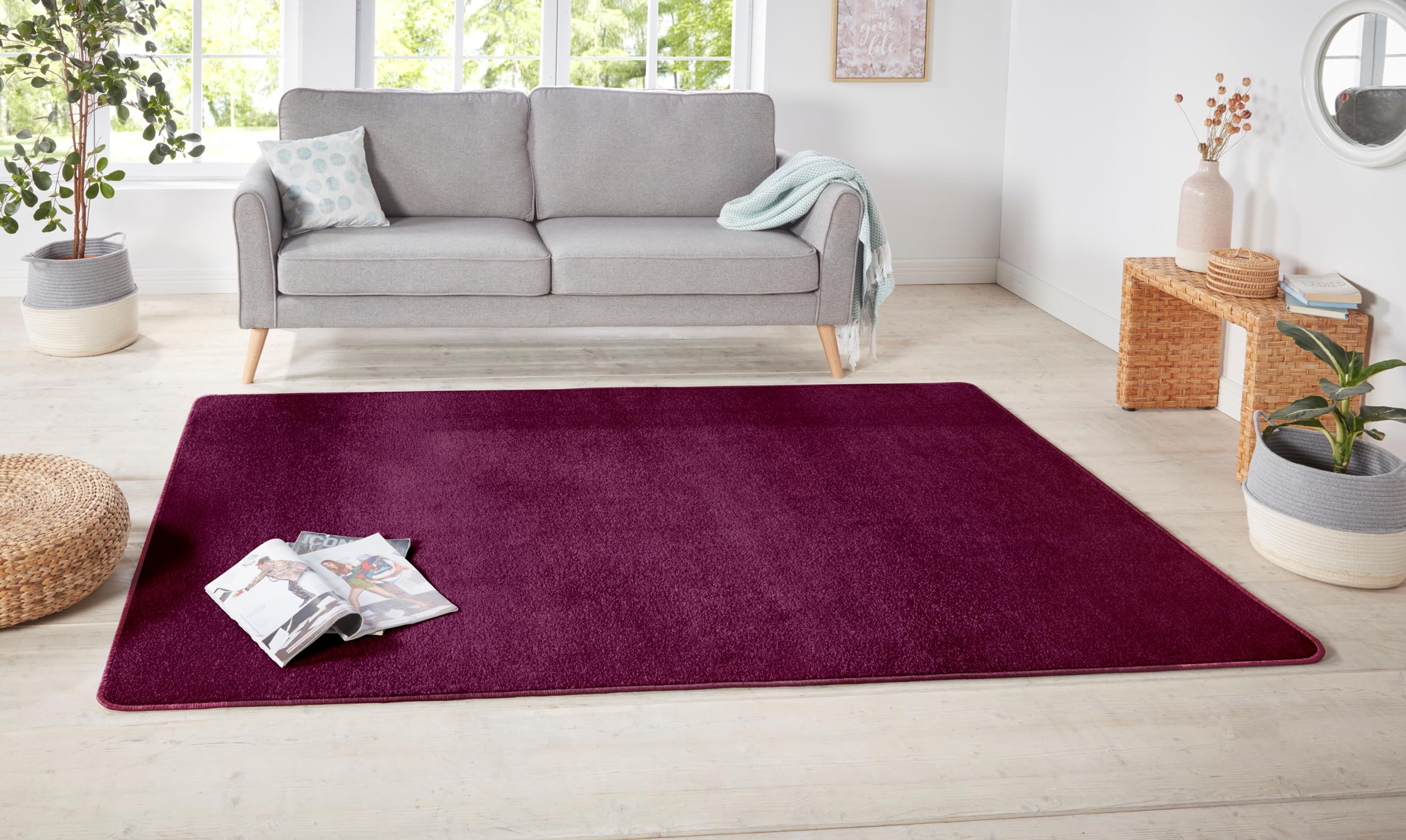 Hanse Home Purple Plain Design Rug - 140X200 Cm