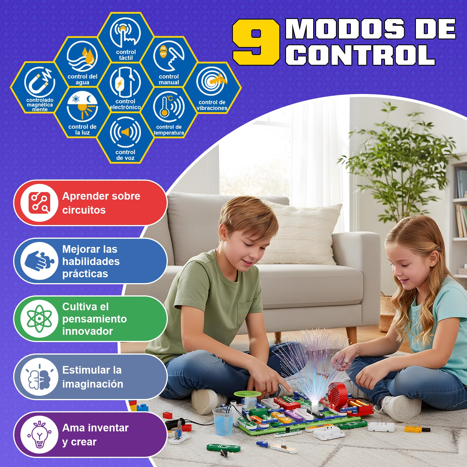 FORMIZON Circuito Electrico para Niños Kit, Caja de Experimentación para Ingeniería Eléctrica, Incluye Instrucciones ilustradas, Más de 2000 Posibilidades de Juego, Jjuguete Educativo Stem