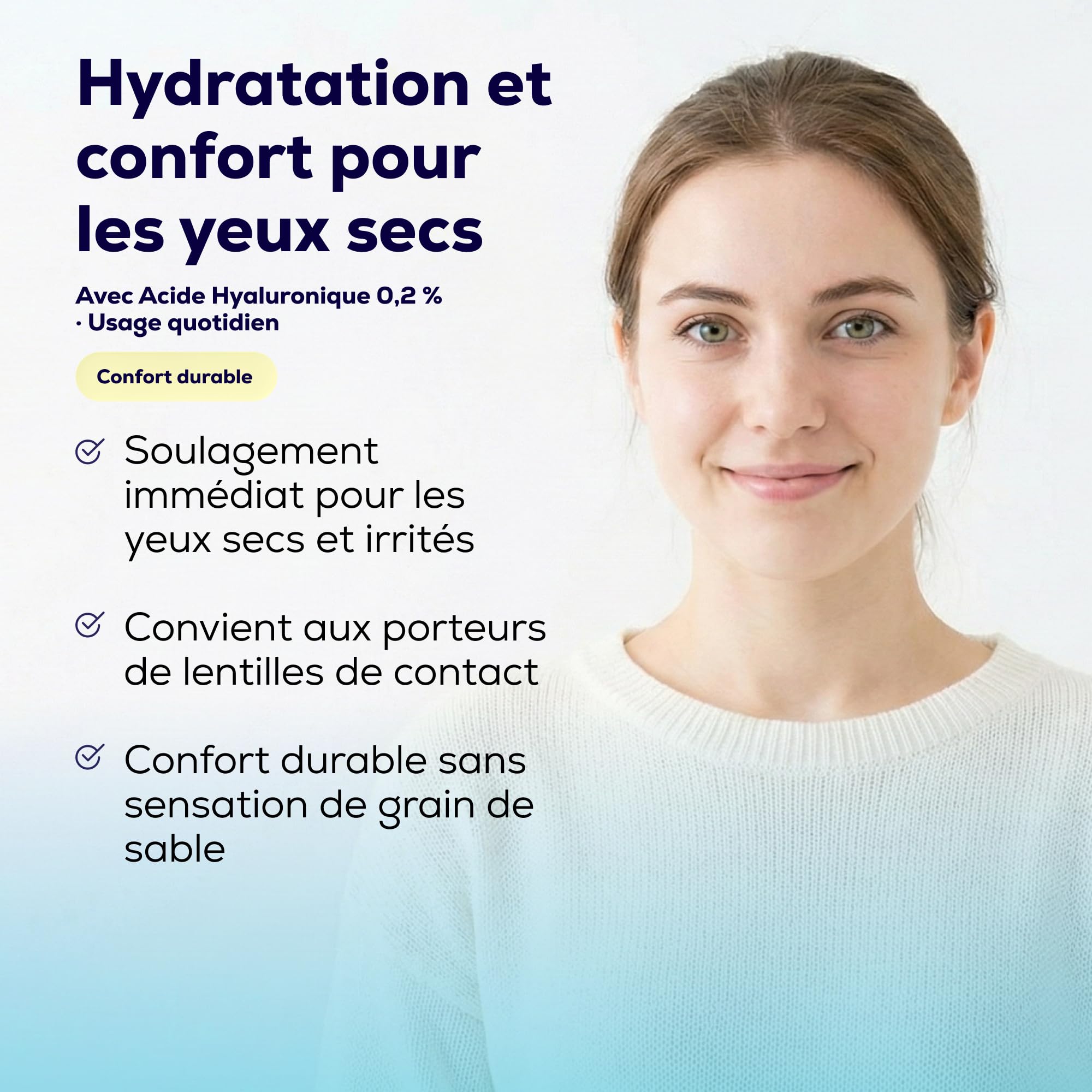 Larmes Artificielles avec 0,2% d’Acide Hyaluronique – Gouttes Oculaires pour Yeux Secs, Hydratation Intense, 2 x 15 ml
