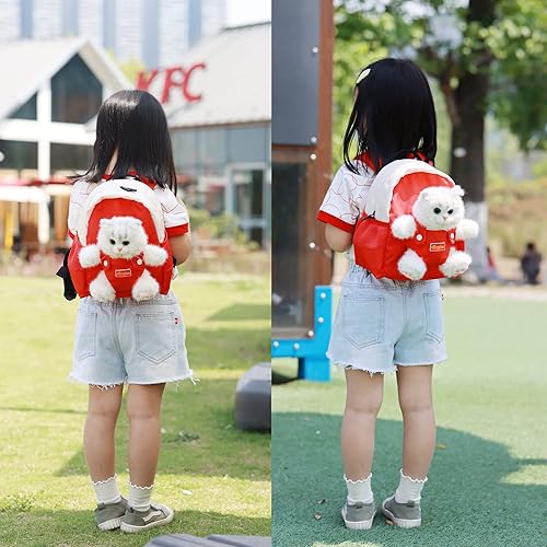Miniatura 3 de Chongker Mini mochila realista de animales de peluche para niños y niñas de 3, 4, 5, 6 años, regalo de compañero de gato de peluche para niños