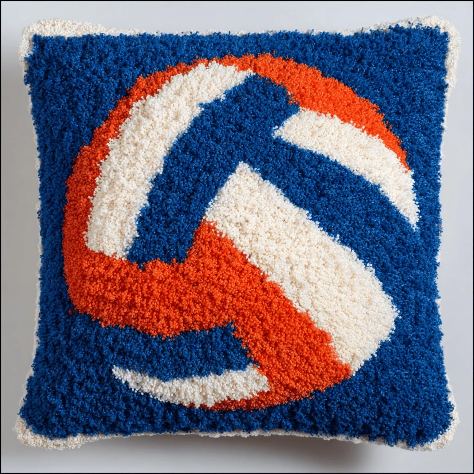 Premium Latch Hook Cushion Kit,DIY Pillow Cover Kit,43x43 cm,Volleyball