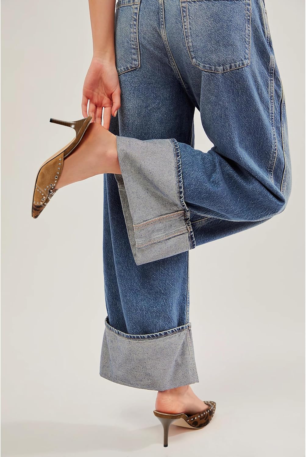 DOEYG Women Pointed Toe Bow Heels Mules Slip on Stiletto Heels Sandals Dress Party Wedding Studded Heels Pumps - Image 4