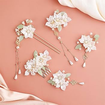 Amazon | KALIONE 百合の花タッセル ヘアピンセット ライン