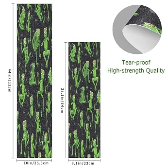 Skateboard Grip Tape 33.1x9.1 inch Green Frogs Anti-Slip Abrasion Longboard Grip Tape for Teens Girls Boys
