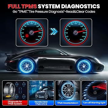 2026 Launch X431 Creader 5011 V2 TPMS Tool,TPMS Sensor (315+433MHz) Read/Activate/Relearn/Reset Scanner Tool,OBD2 Code Reader& 12 Hot Rests, Lifetime Free Update