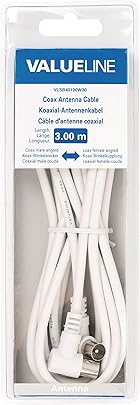 Valueline VLSB40100W30 Cavo Antenna Coassiale Angolato Maschio Femmina Bianco Valueline VLSB40100W30 Cavo Antenna Coassiale Angolato Maschio Femmina Bianco