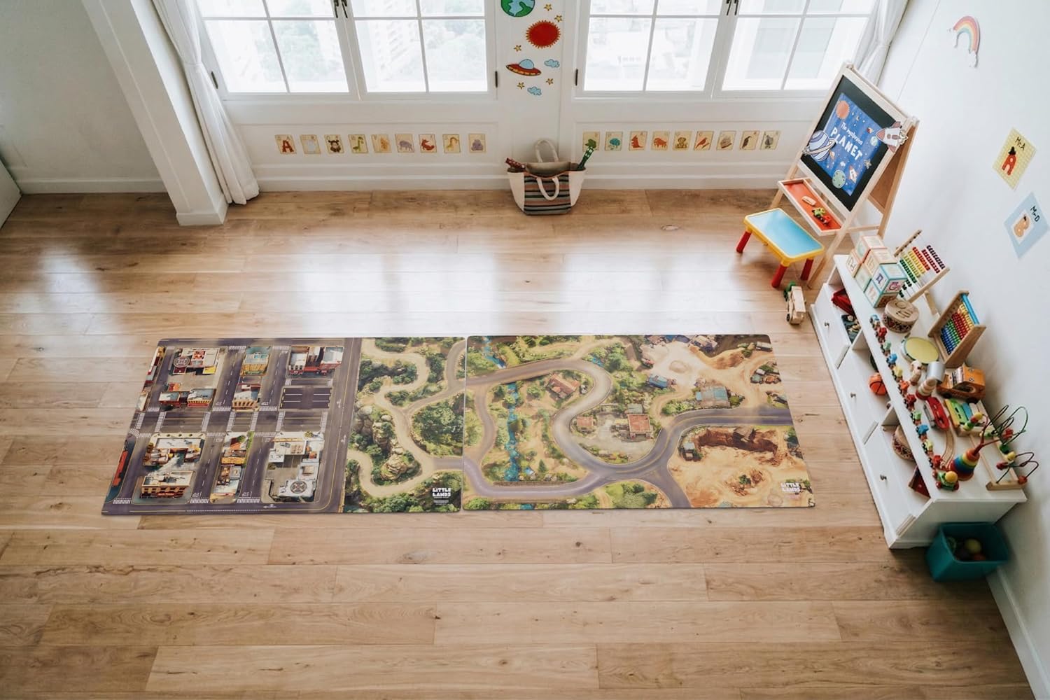 Kids Car Play Mat – 4x3 Feet | Neoprene | Creative Play | Modular Design | Non-Slip Full Rubber Backing | Premium Print | Ages 3–10+ (Turbo Town, Medium)