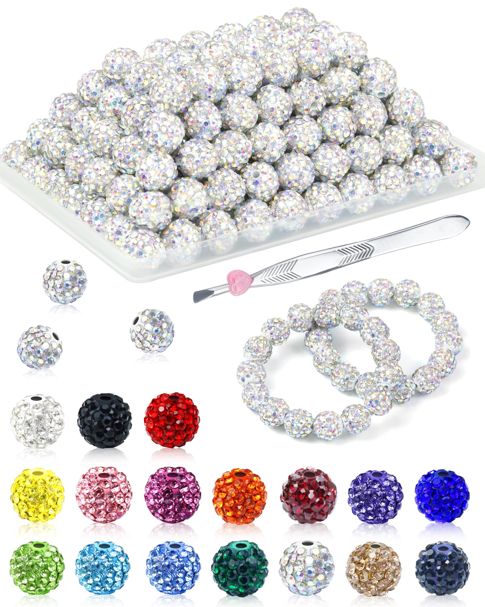 Photo 1 of 120PCS FIVEIZERO Crystal AB Rhinestone Beads for Jewelry Making