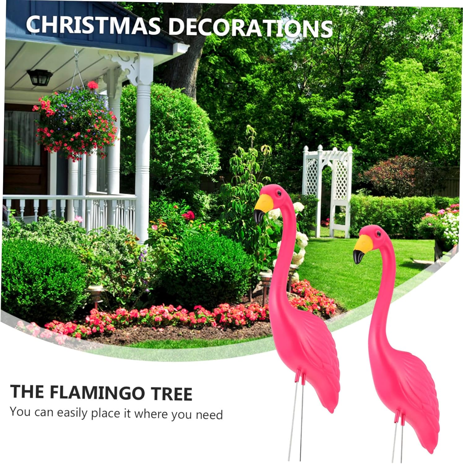 Sturdy Flamingo Statue Stake for Outdoor Decor 2pcs Pink Flamingo Garden Ornament