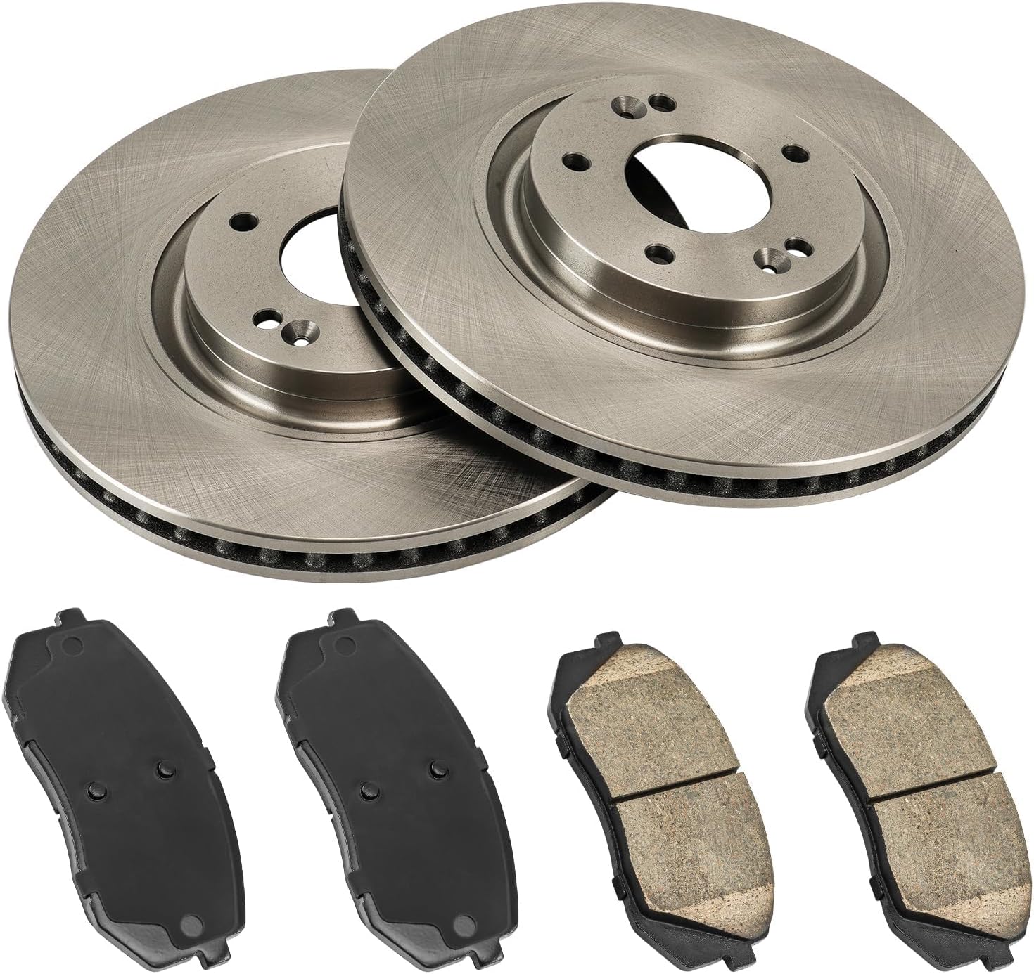 Front Brake Kits, Brake Rotors and Ceramic Brake Pads Compatible with 2006 2007 2008 2009 2010 2011 Honda Civic 1.8L, Drilled Slotted Brake Rotors Pads Kit OEM# 31311 D465A