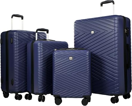 Travelhouse 4-piece Hardside Luggage Sets 16" 20" 24" 28" | ABS+PC Hardshell Suitcase with Durable Spinner Wheels