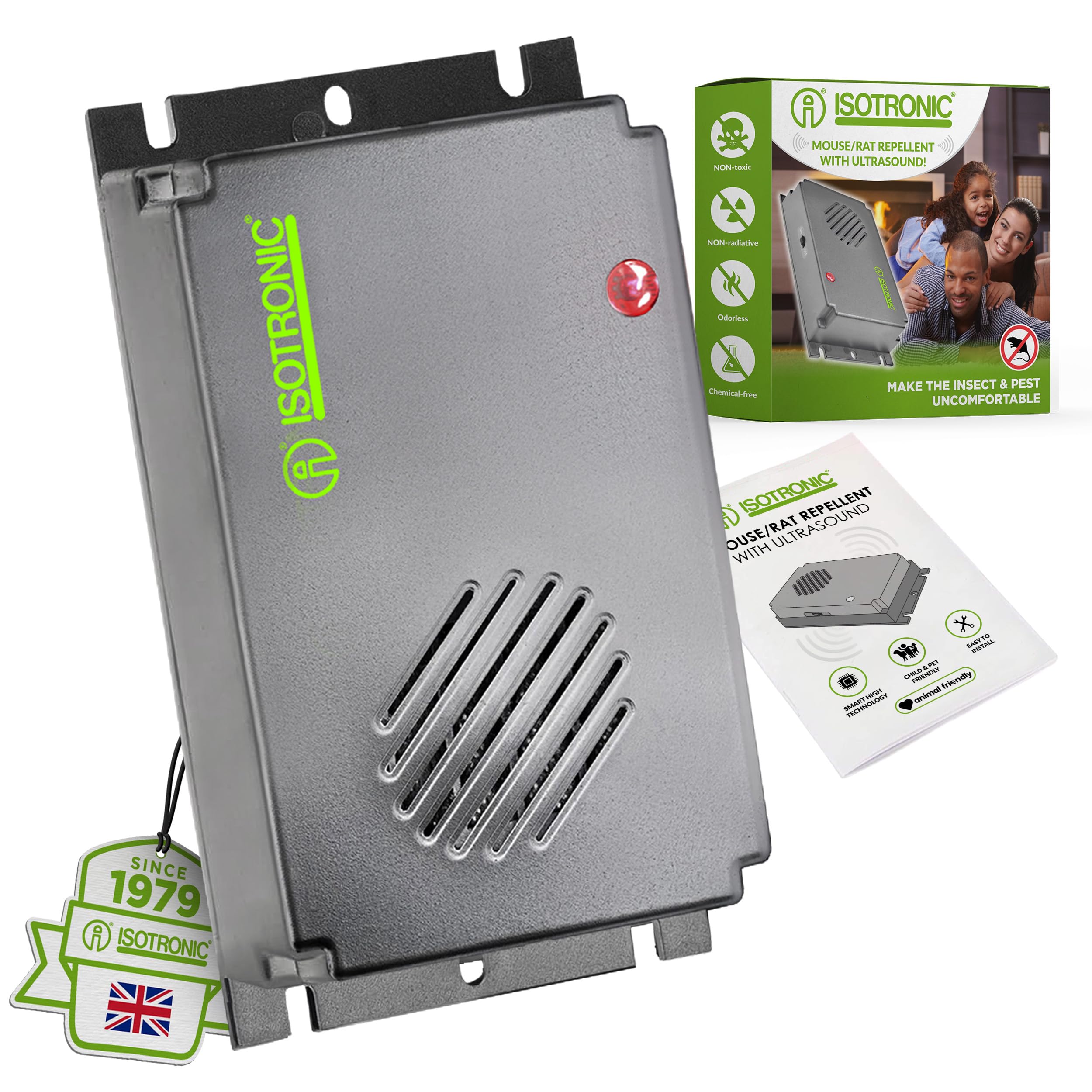 ISOTRONIC Mouse Rat repellent ultrasonic battery operated outdoor/indoor/garden no mice rodent