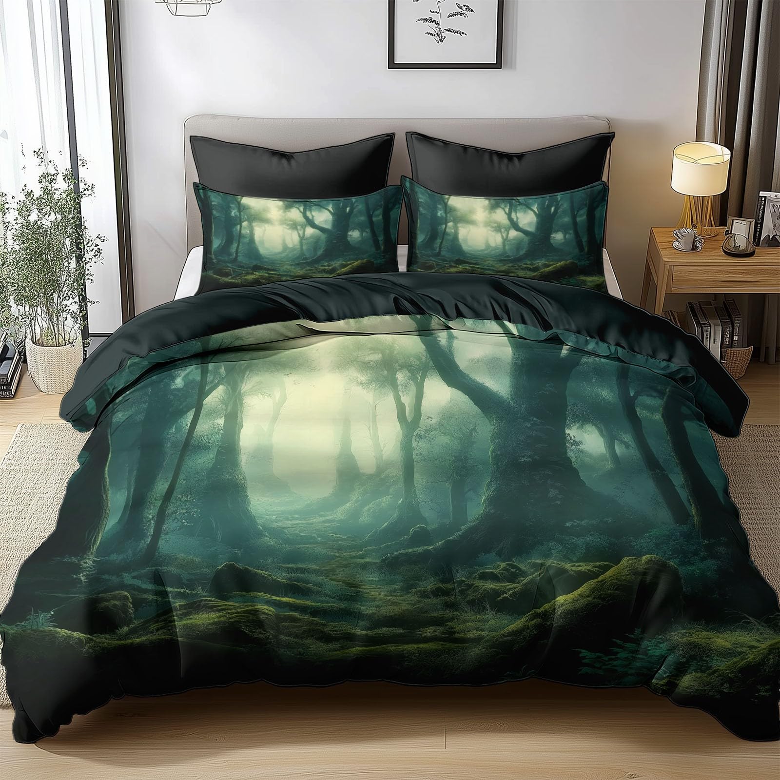 Generisch 3-częściowy komplet pościeli 200 x 220 cm, poszewka na kołdrę z mikrofibry, z zamkiem błyskawicznym + 2 poszewki na poduszkę 80 x 80 cm