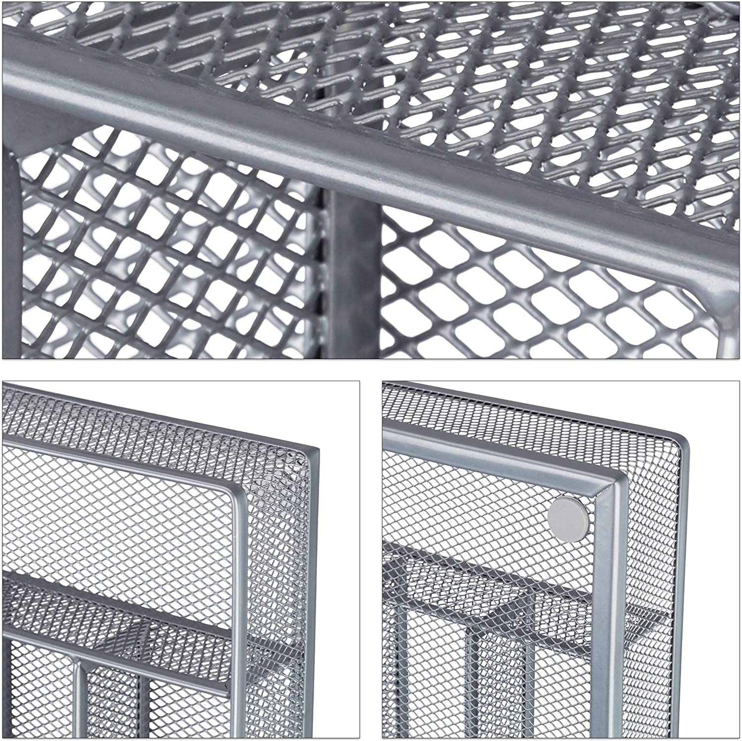 COSWE Silverware Tray for Drawer, Silverware Organizer, Metal Drawer Organizer Kitchen Utensils with Foam Feet Multi Compartments Cutlery Organizer in Drawer (SLIVER)