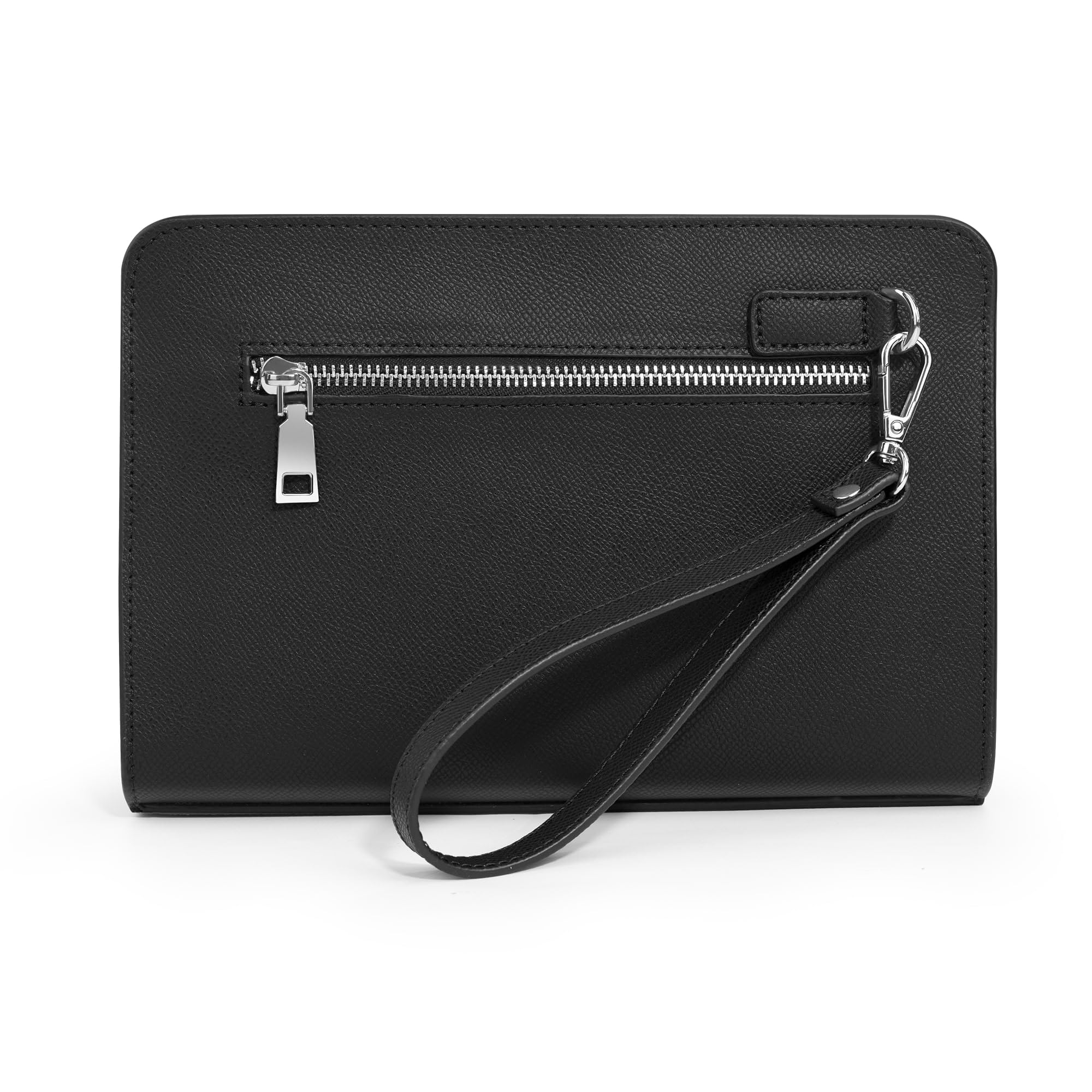 Bolso de mano para hombre con cerradura de huellas dactilares y rastreador inteligente compatible con Apple ¿Dónde está? APP, funda de muñeca de seguridad de piel para hombre, embrague con