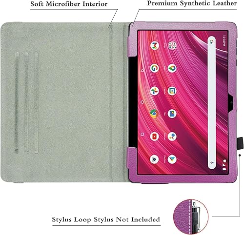 Miniatura 5 de Bige Funda giratoria para BLU M10L Plus, soporte giratorio de 360 grados con bonita cubierta de patrón para BLU M10L Plus 10.1 pulgadas (no