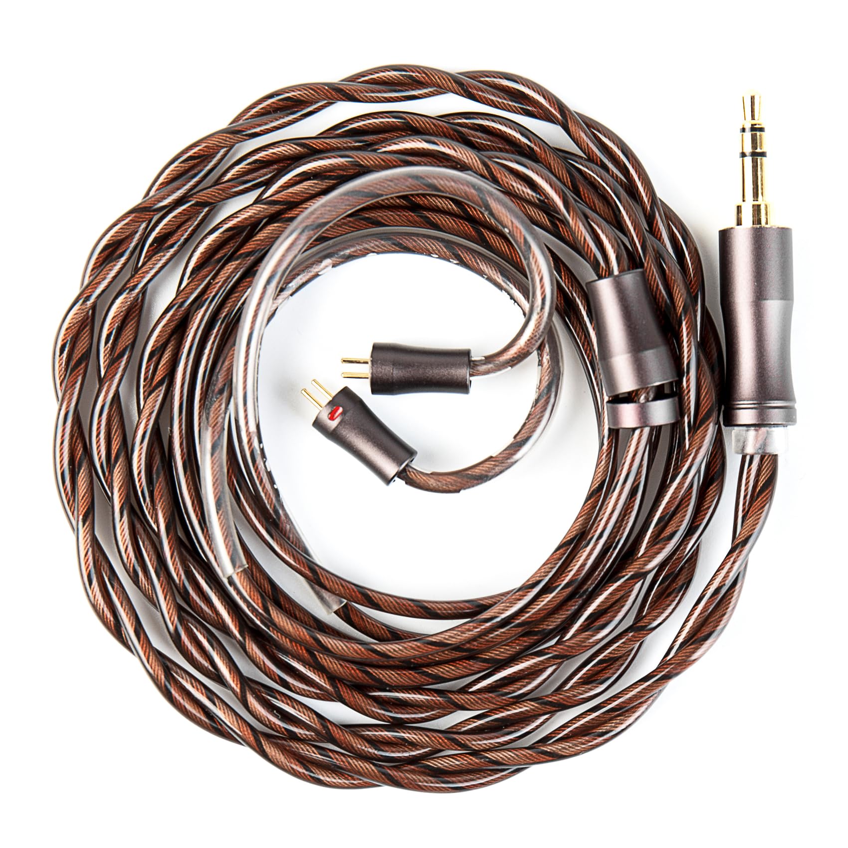 KBEAR Cadence Câble IEMs à 2 broches 6N en cuivre plaqué argent haute pureté Câble casque jack 3,5 mm 120 cm Compatible avec KZ ZST / ZS10 PRO / AS16 PRO/EDX PRO/CCZ Melody