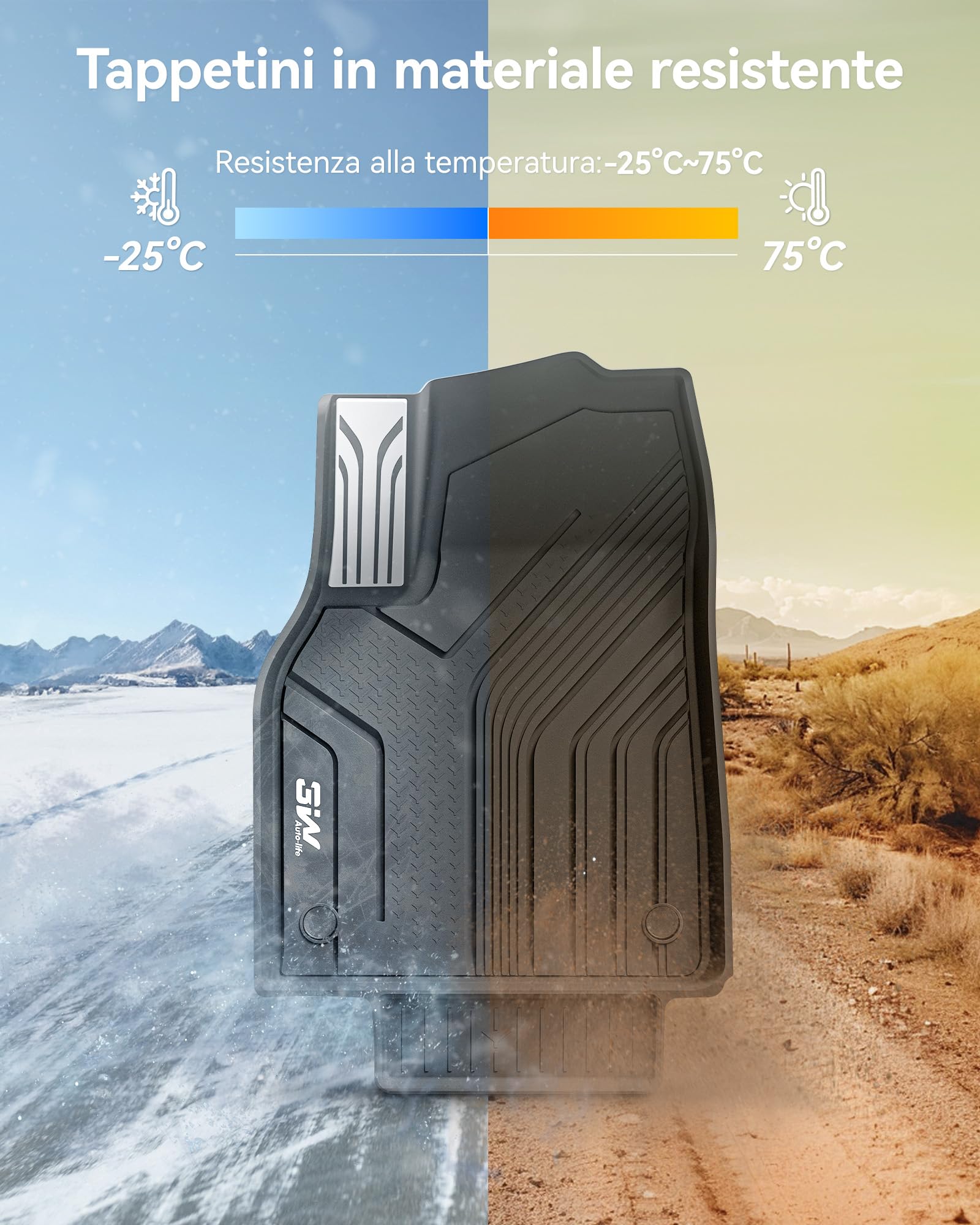 3W Tappetini per Tesla Model Y 2025-2026 Juniper, Set 1ª e 2ª Fila in Thorex™ per Premium/Performance, compatibile con Standard, 3D su Misura, Impermeabili e Lavabili