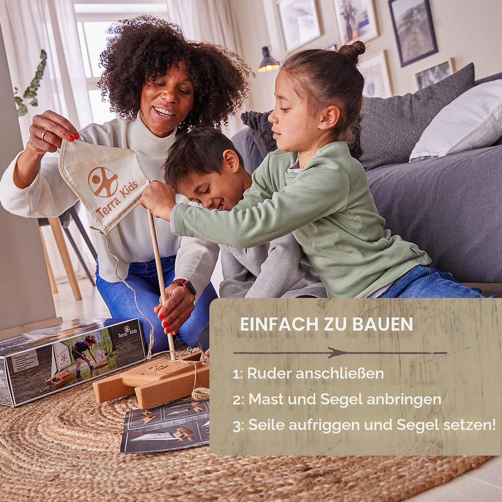 HABA 306315 - Terra Kids Katamaran-Bausatz, Bastel- und Hobbyset