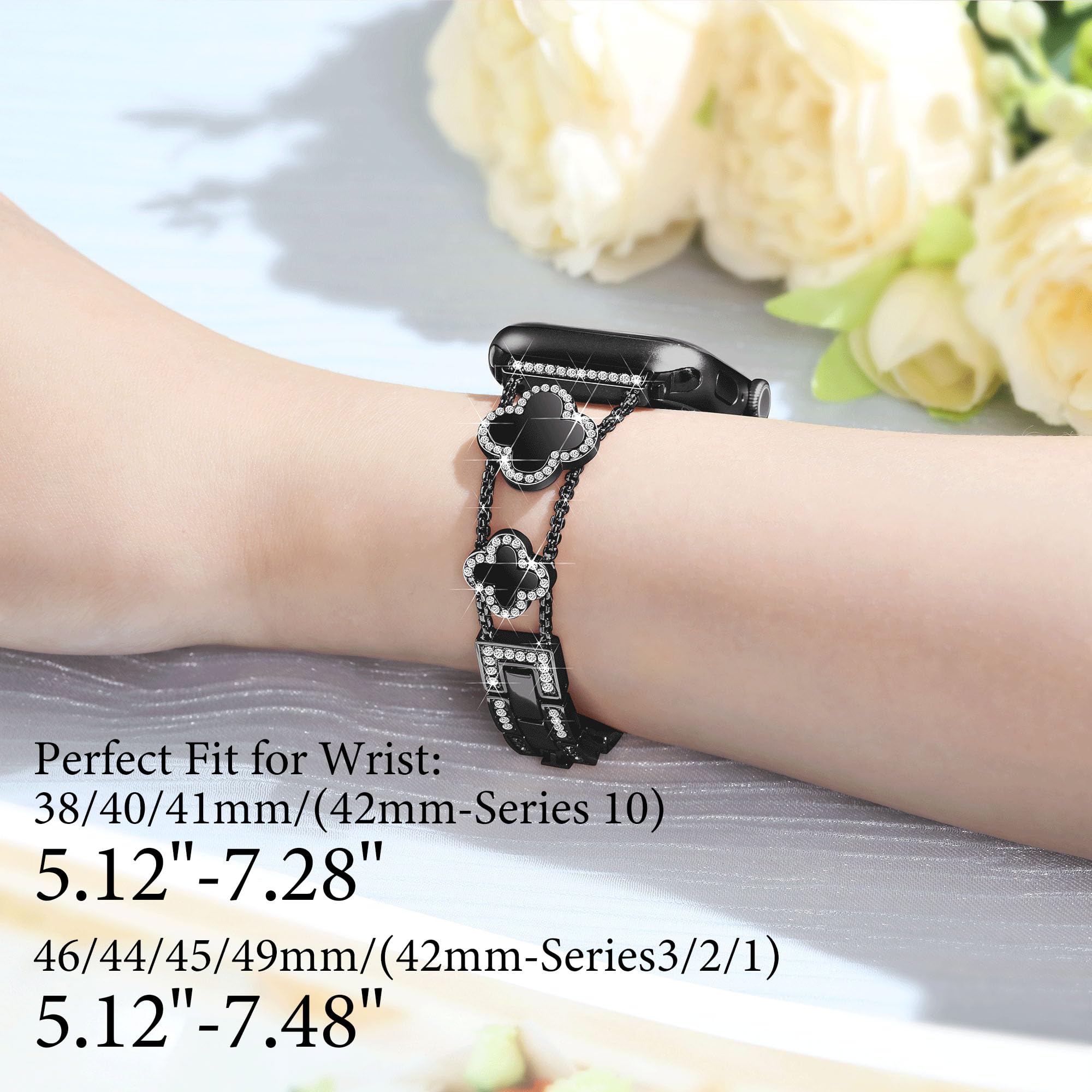 Amazon.com: wipalor Four-leaf Clover Band Fit Apple Watch Bands  display picture 1